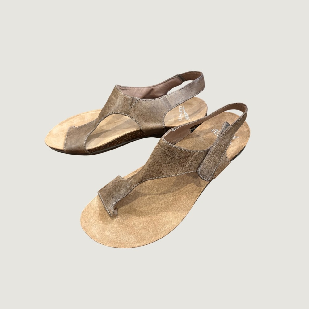 Dansko Reece Brown Leather Toe Loop Slingback Sandals Womens 40 Ortho comfort - Picture 2 of 5